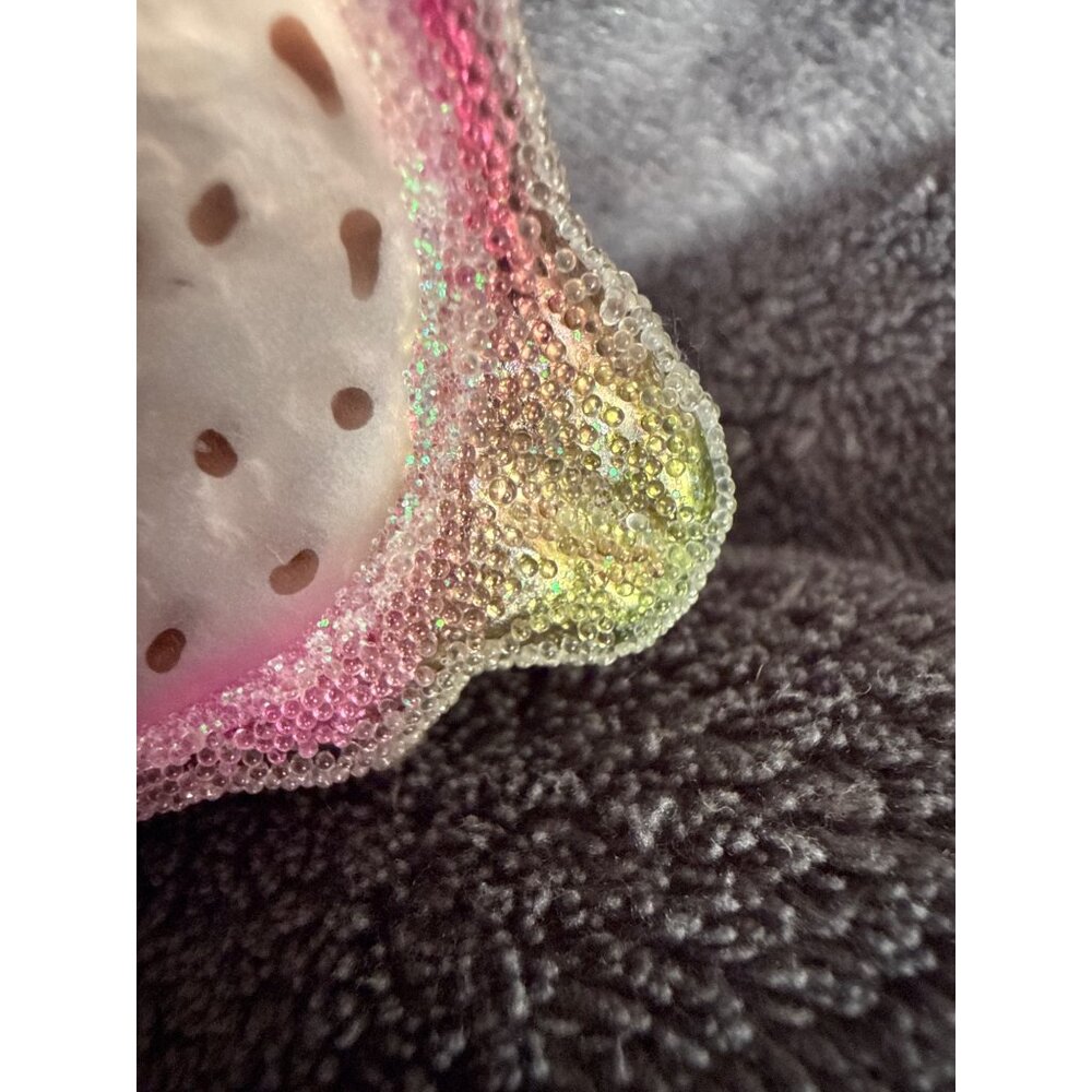 Dragon Fruit Glass Ornament With Glitter Accents & Hanging Loop - Unique Holiday - Picture 7 of 7